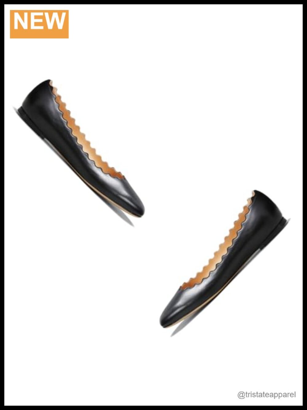 Women's Scalloped Round Toe Slip On Ballet Flats Comfort Flat Heel Dress Shoes